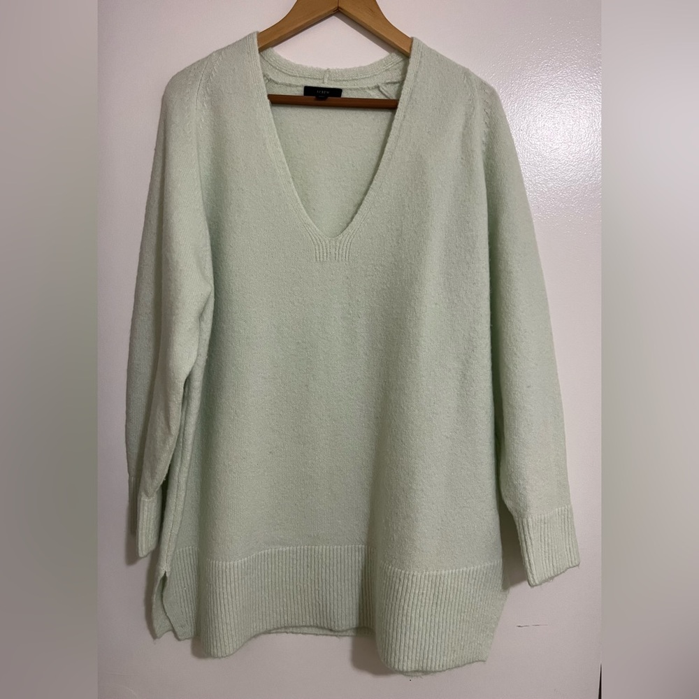 J.Crew Stretch-wool V-neck Tunic Sweater